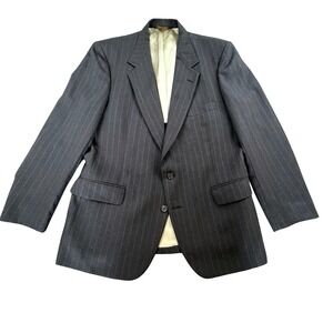 Nino Cerruti Rue Royale Charcoal Pinstripe‎ Wool Suit Jacket Blazer ~44R